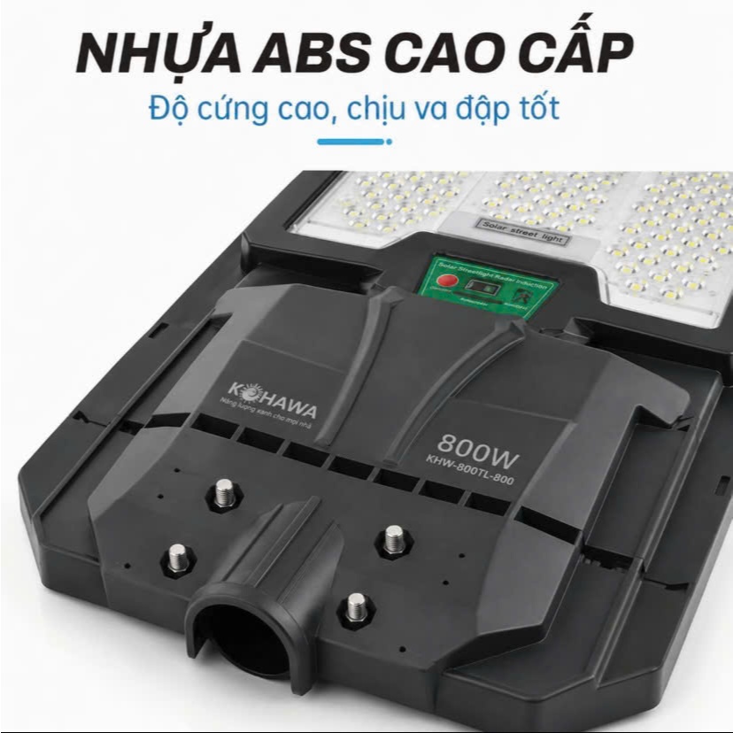 Đèn Đường Liền Thể 800W KOHAWA – Đèn Led Mắt Ngọc 5054, Chế Độ Sáng Cảm Biến Chuyển Động – Sáng x