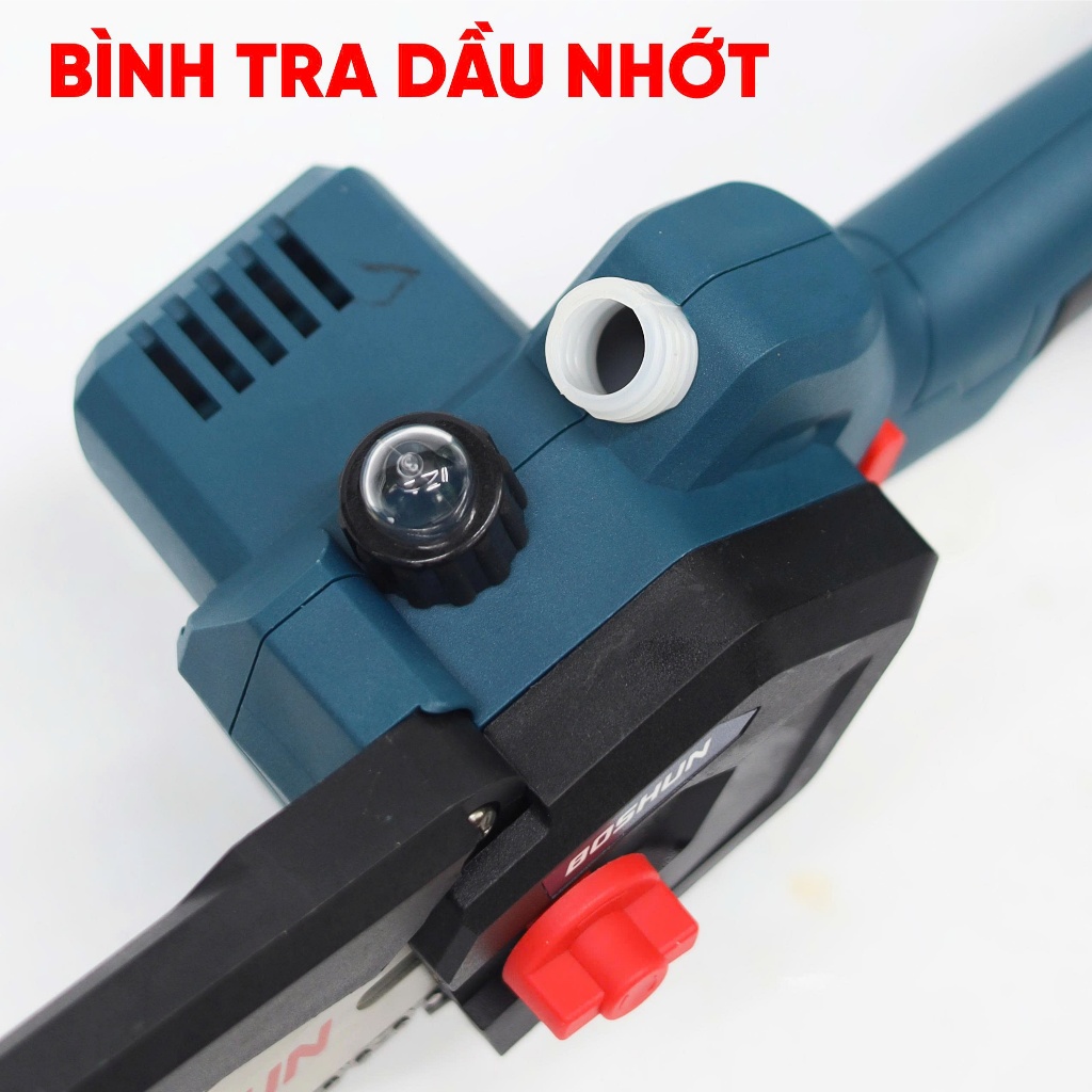 Máy cưa xích pin nhỏ gọn BS BOSSUN BS-CS06BLC, Lam 6inch, Có tra nhớt, Không than, Chân phổ thông