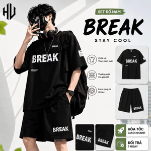 Bộ Đồ Thể Thao In Chữ Break Chất Thun Lạnh Mềm Thoáng Mát Co Dãn Tốt Mặc Rất Tốt Cho Mùa Này