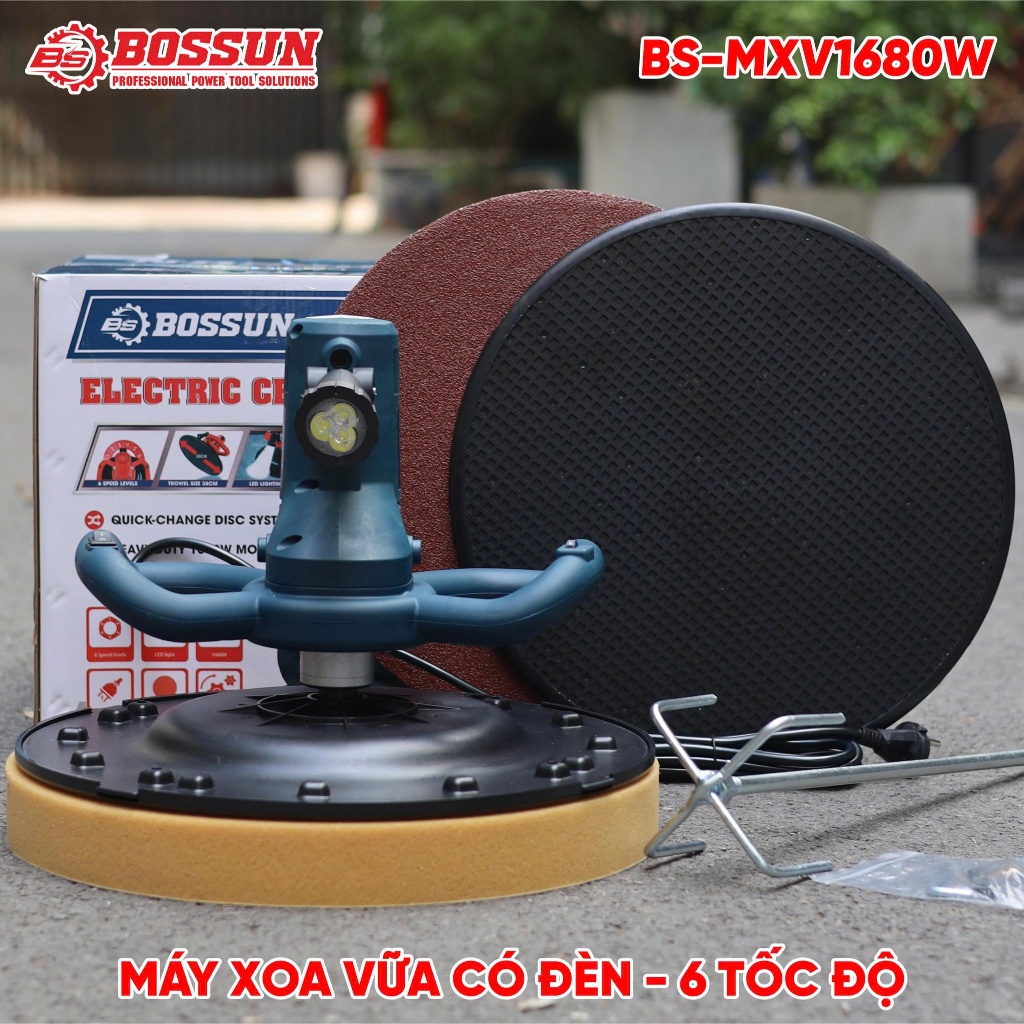 Máy Xoa Vữa Chát Tường BS BOSSUN BS-MXV1680W, Công Suất 1680W - 6 Tốc Độ - Xoa Vữa, Khuấy Sơn