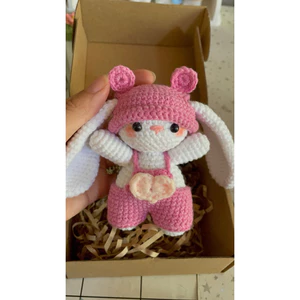 Móc khoá len thỏ bunny tai dài
