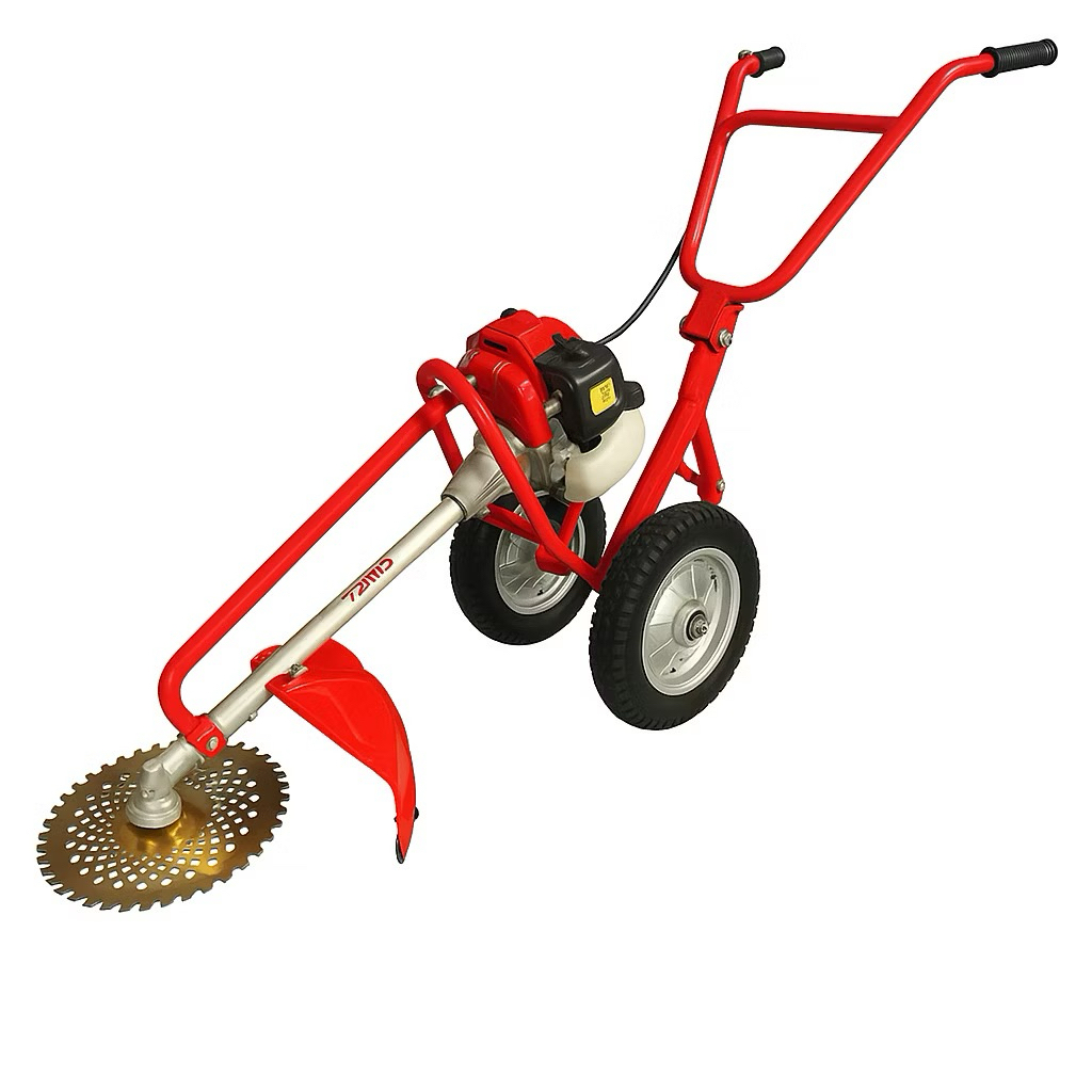 Máy cắt cỏ đẩy tay chữ Y có bánh xe lớn GX35 4 thì | Máy k phát cỏ đời mới đẩy tay an toàn, tặng kèm bát cước