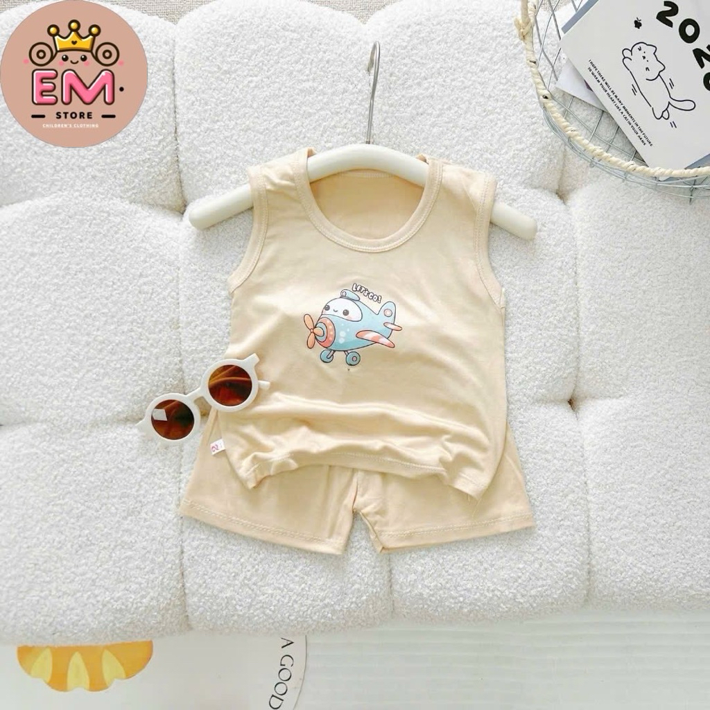 Bộ đồ bé trai bé gái thun lạnh cộc tay size 5-16kg
