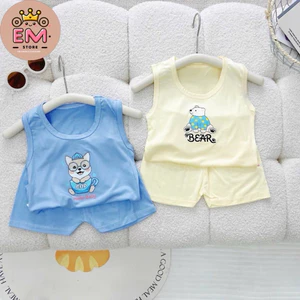 Bộ đồ bé trai bé gái thun lạnh cộc tay size 5-16kg