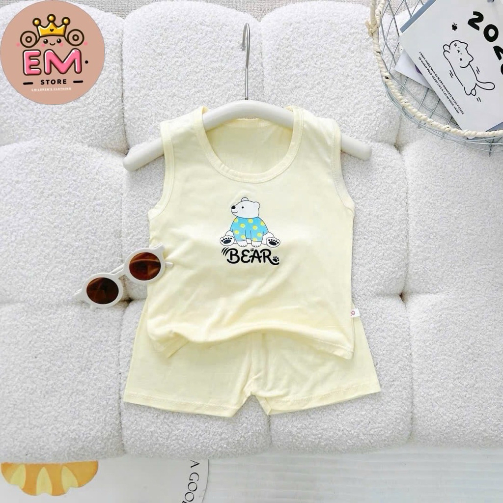 Bộ đồ bé trai bé gái thun lạnh cộc tay size 5-16kg