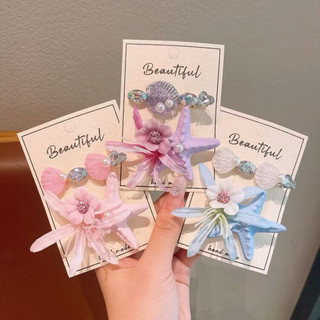 Set 2 kẹp sao biển, vỏ sò phối hoa