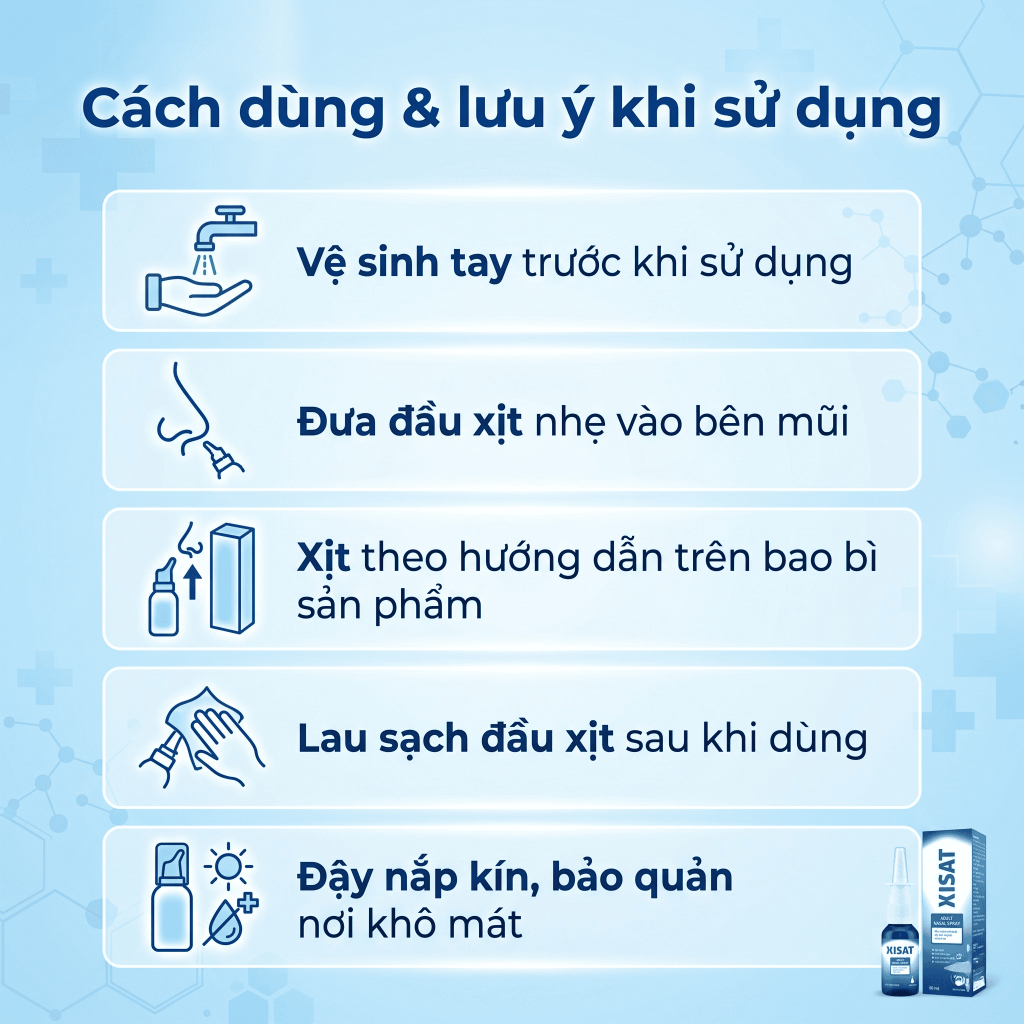 Xịt mũi Xisat người lớn 75ml nước biển sâu hỗ trợ vệ sinh mũi, thông thoáng mũi