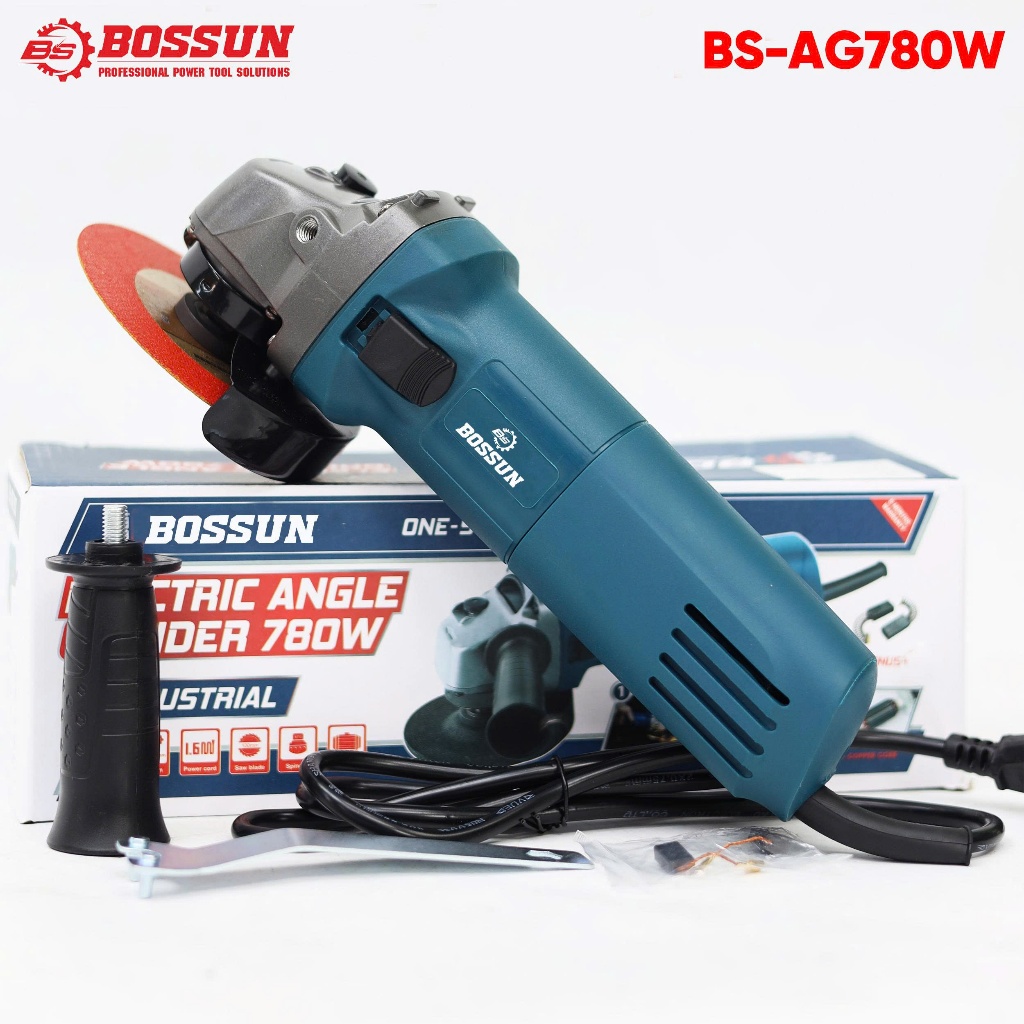 Máy mài góc cắt sắt, inox BS BOSSUN BS-AG780W, Tốc độ cao 11000v/p, Động cơ dây đồng