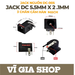 10 cái Jack DC-005 - Kích thước 5.5mm x 2.1mm