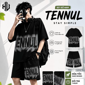 Bộ thể thao nam in chữ TEN NUL mẫu mới chất liệu thun mè co dãn mềm mịn thoáng mát