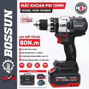 Máy khoan 13mm BS BOSSUN M21B-ID1380N, Lực siết 80Nm, 3 chức năng, Chân phổ thông, Không than