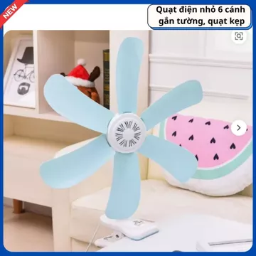 Quạt điện nhỏ 6 cánh gắn tường, quạt kẹp,Quạt kẹp bàn, không cần khoan lỗ,cho nhà ở /ký túc xá/nhà
