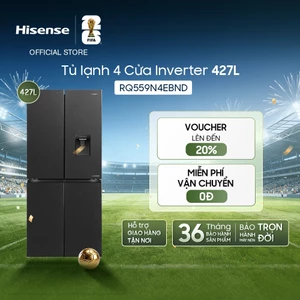 Tủ lạnh Hisense 4 Cửa Inverter 427L RQ559N4EBND - Tiết kiệm | Lấy nước ngoài | Khử mùi - BH 3 Năm - Miễn Phí Giao Hàng