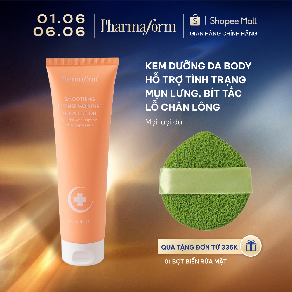Kem dưỡng da body giảm mụn lưng Pharmaform Smoothing Intense Moisture ...