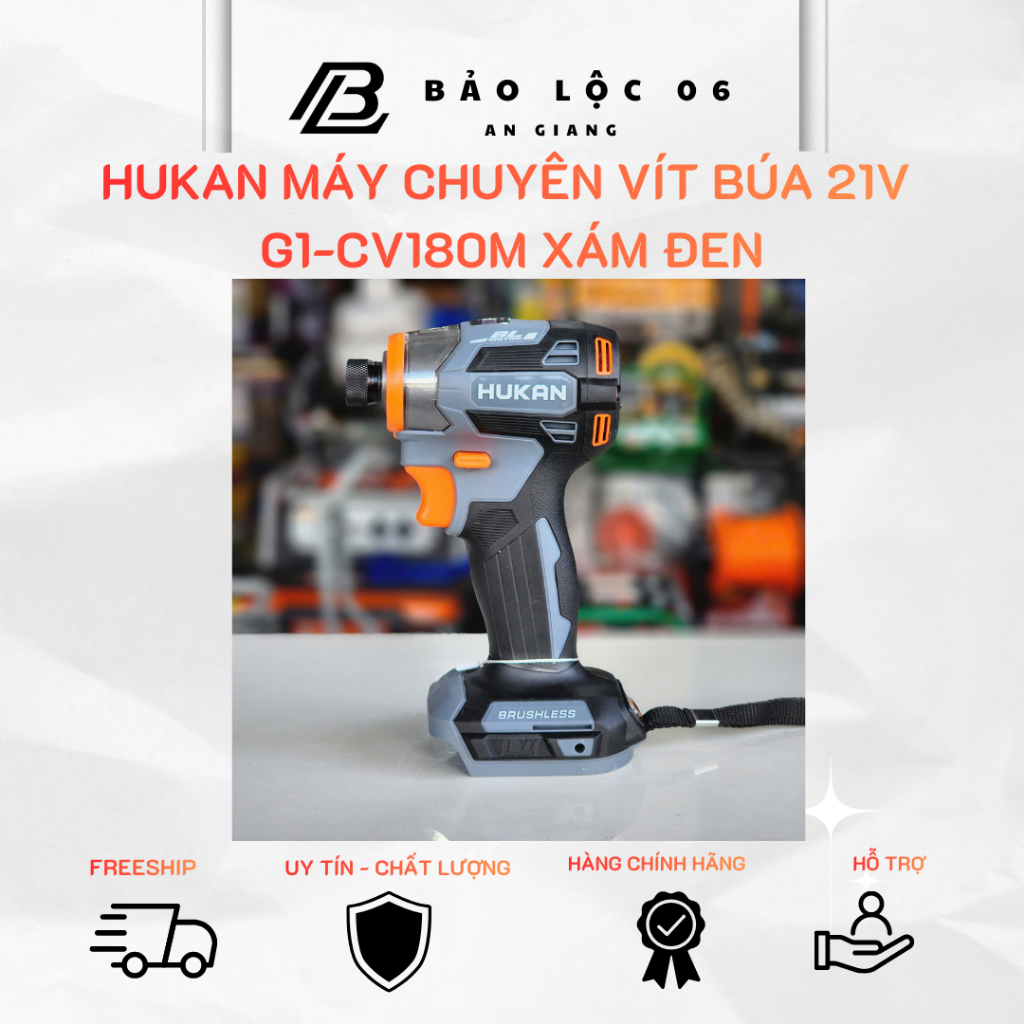 Hukan Máy Chuyên Vít Búa 21V G1-CV180M Xám đen 180Nm Motor Brushless Chính Hãng Đầu 1/4 Tiện Lợi 4