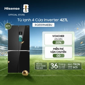 Tủ lạnh Hisense Inverter 427L RQ559N4EBU - Tiết kiệm | Điều khiển LED | Khử khuẩn - Bảo Hành 3 Năm - Miễn Phí Giao Hàng