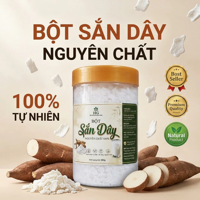 Bột Sắn Dây Hoàng Gia Nguyên Chất Hũ 500g – Sắn Dây Pha Uống