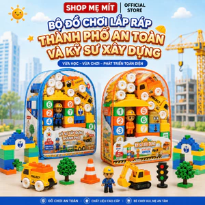 Bộ đồ chơi lắp ráp Thành phố an toàn và Kỹ sư xây dựng cho bé- Xếp hình sáng tạo và tư duy cho bé