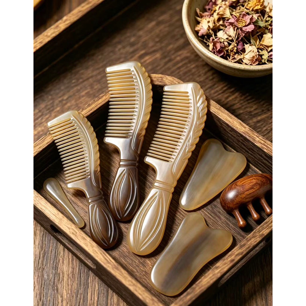 Lược Sừng Tự Nhiên Châu Phi 18cm - Lược Sừng Bò Cao Cấp, Giảm Gãy Rụng Tóc, Chăm Sóc Tóc Mượt Mà