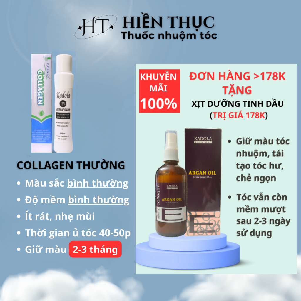 Thuốc nhuộm tóc màu Nâu Lạnh tặng kèm dụng cụ nhuộm tóc | Thuốc nhuộm tóc Hiền Thục