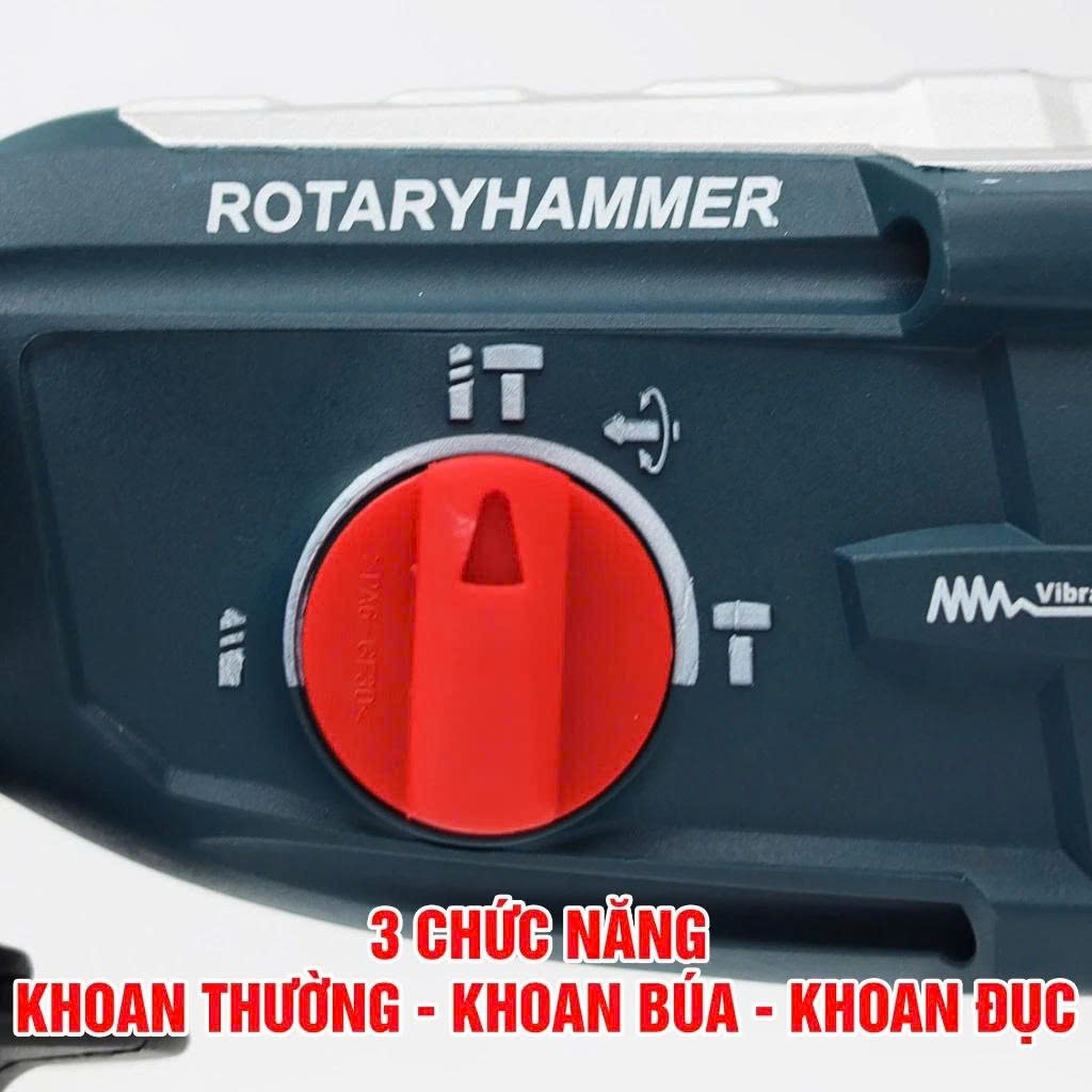 Máy Khoan Đục Bê Tông BS BOSSUN BS-RH1050W, Công Suất 1050w, Lực Búa Khỏe 3,2J - Tặng Kèm 5 Mũi