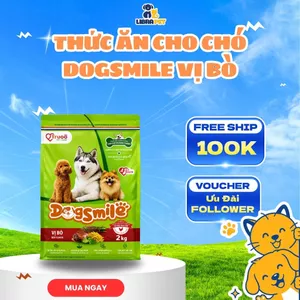 Túi Thức Ăn Hạt Cho Chó Dogsmile 2kg - Mượt Lông - Giảm Mùi Chất Thải - Tăng Miễn Dịch