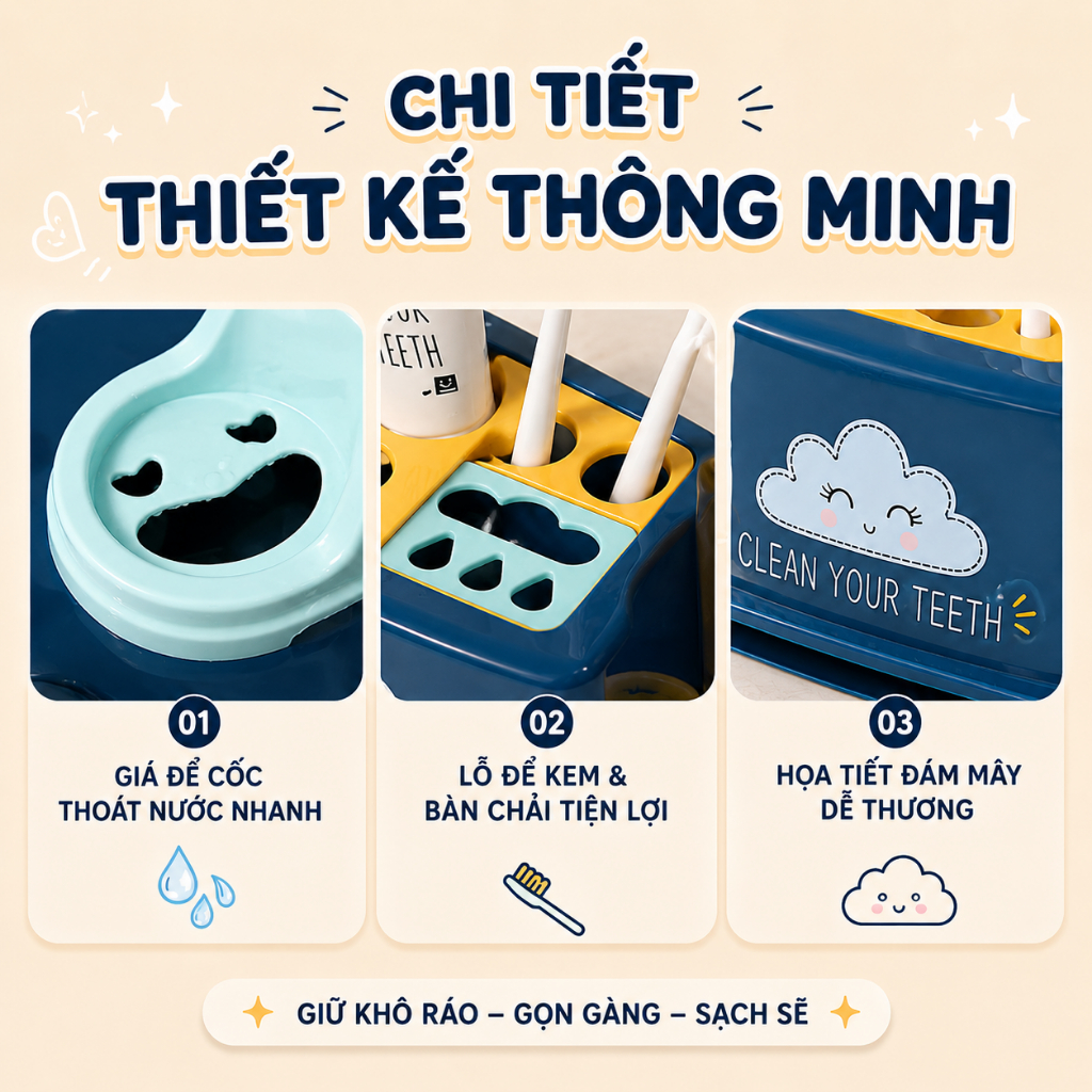 Cốc Đánh Răng Nhựa Cao Cấp Có Tay Cầm Phong Cách Hàn Quốc Đáng Yêu, Cốc Súc Miệng (Tặng Giá Úp Cốc)