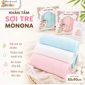 Khăn Tắm Sợi Tre Monona Cho Trẻ Sơ Sinh 2 Lớp Thấm Hút Tốt Êm Dịu Doudou A34