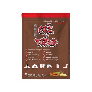 Cao dán Chỉ Thống giúp giảm đau cổ, đau mỏi vai gáy, đau lưng (gói/5 miếng)