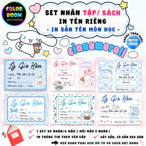 Nhãn Vở CINNAMOROLL In Theo Yêu Cầu - Chống thấm nước - ColorBoom