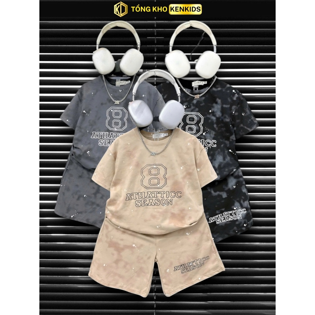 Bộ Quần Áo Bé Trai 17–60kg Chất Cotton Cao Cấp IN SỐ 8 Mềm Mát Co Giãn 4 Chiều [KB02]