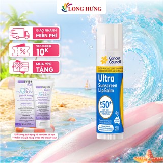 Son dưỡng môi chống nắng Cancer Council Ultra Sunscreen Lip Balm SPF50+ (4g)