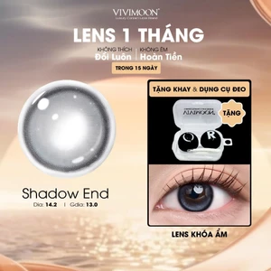 Lens cận khóa ẩm VIVIMOON màu xám khói Shadow End, kính áp tròng hạn sử dụng 1 tháng