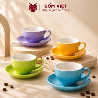 Bộ cốc tách cà phê sứ pha Cappuccino, Espresso dung tích 70-330ml, nhiều màu sắc cao cấp - Gốm sứ Bát Tràng - Gốm Việt