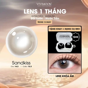 Lens cận khóa ẩm VIVIMOON màu nâu cát ánh vàng Sandkiss, kính áp tròng hạn sử dụng 1 tháng