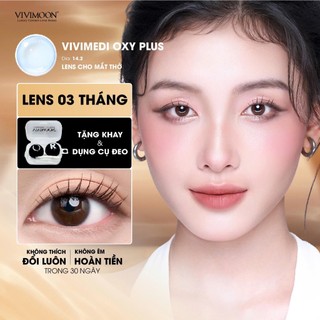 Kính áp tròng cận trong suốt 3 tháng không giãn chống ánh sáng xanh chất liệu cao cấp Vivimoon (Giá 01 chiếc)