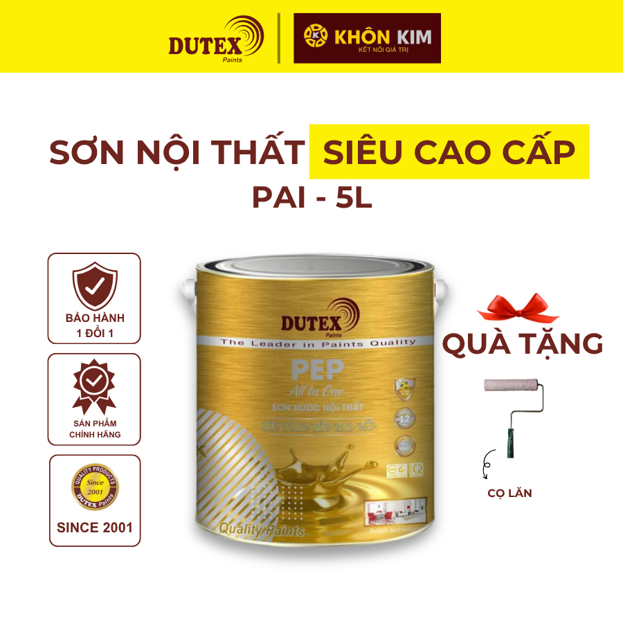 DUTEX - Sơn Nội Thất Siêu Bóng Siêu Cao Cấp PEP All In One 5L | Shopee ...