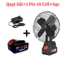 Quạt Tích Điện Lồng Sắt-Pin 10 Cell, 2 Cấp Độ Gió, Cỡ Lớn Size 8 Inch -Bảo Hành 24 Tháng