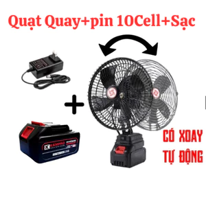 Quạt tích điện mini để bàn Pin 10 Cell-2 Mức gió,Thiết Kế Nhỏ Gọn Sử Dụng Liên Tục Nhiều Giờ -Bảo Hành 24 Tháng
