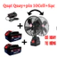 Quạt Tích Điện Lồng Sắt-Pin 10 Cell, 2 Cấp Độ Gió, Cỡ Lớn Size 8 Inch -Bảo Hành 24 Tháng