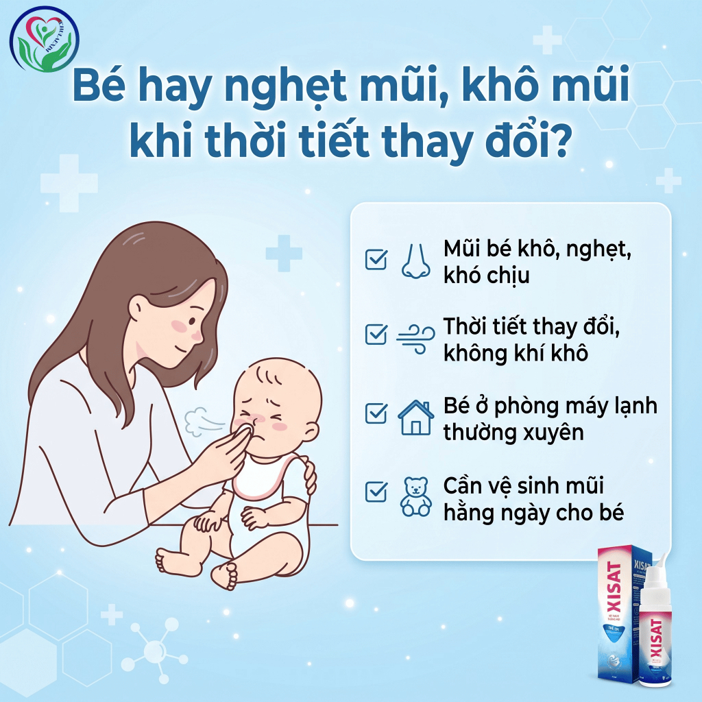 Dung dịch xịt rửa mũi Xisat trẻ em 75ml nước biển sâu hỗ trợ vệ sinh mũi hằng ngày