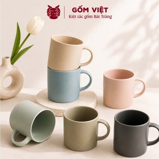 Cốc sứ có quai men nhám dáng basic - Ly gốm Bát Tràng cao cấp uống trà, cà phê, decor sang trọng - Gốm Việt Pottery