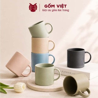 Cốc sứ có quai men nhám dáng basic - Ly gốm Bát Tràng cao cấp uống trà, cà phê, decor sang trọng - Gốm Việt Pottery