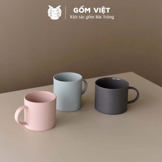 Cốc sứ có quai men nhám dáng basic - Ly gốm Bát Tràng cao cấp uống trà, cà phê, decor sang trọng - Gốm Việt Pottery