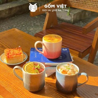 Cốc gốm sứ men hỏa biến 400 - 450ml dáng tròn – Ly sứ Bát Tràng loang màu – Quà tặng cao cấp – Gốm Việt Pottery