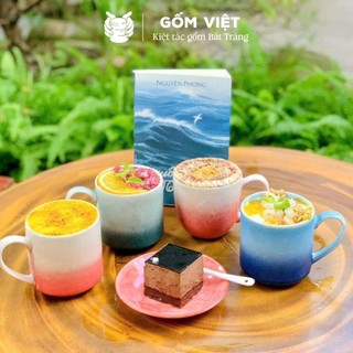 Cốc gốm sứ men hỏa biến 400 - 450ml dáng tròn – Ly sứ Bát Tràng loang màu – Quà tặng cao cấp – Gốm Việt Pottery