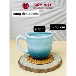 Cốc gốm sứ men hỏa biến 400 - 450ml dáng tròn – Ly sứ Bát Tràng loang màu – Quà tặng cao cấp – Gốm Việt Pottery