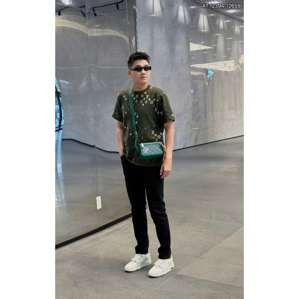 ÁO thun nam qc cổ tròn họa tiết thêu tay ngắn phong cách trẻ trung chuẩn from