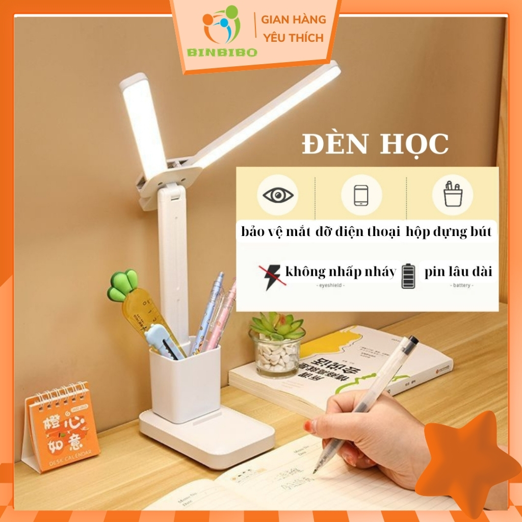 Đèn học chống cận để bàn tích điện mini cho bé hình ốc sên cực dễ thương -Binbibo