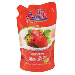 Nước Rửa Tay Aquala Hương Dâu, Kiwi, Lavender Túi 450Ml, Sữa Rửa Tay Aquala